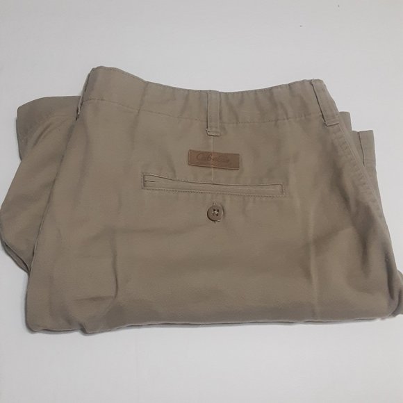 Cabela's Men's Flat Front Khaki Shorts in Size 40 Reg 100% Cotton - Picture 1 of 4